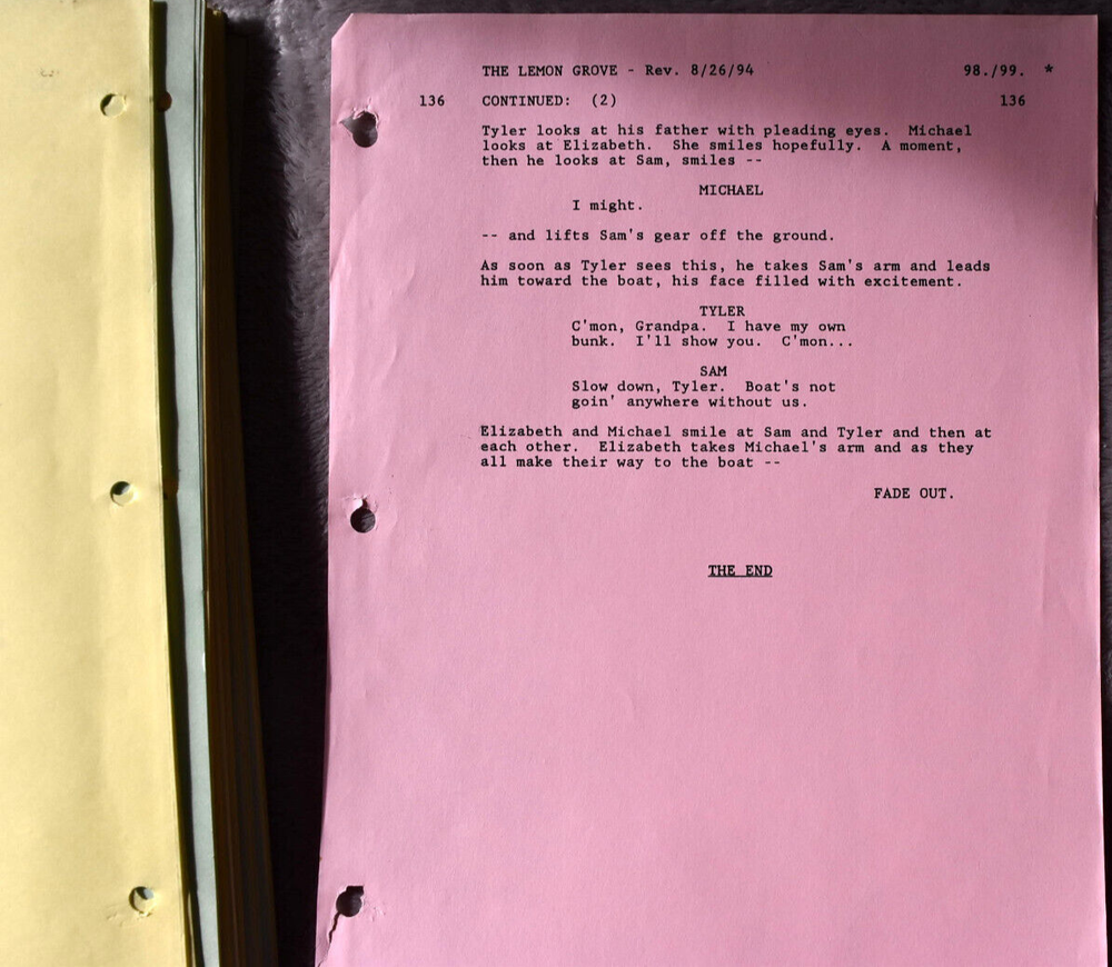 1994 The Lemon Grove Original Screenplay Shooting Script