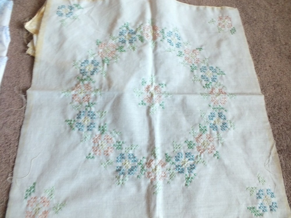 Cross Stitch Panels Set 10 With 6 unworked and 4 started 18" Panel Slight Fading