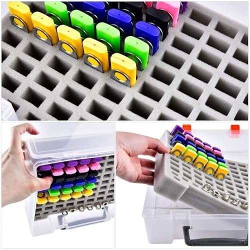 104-Compartment Flash Drive Case - USB Memory Stick & SD Card Organizer, White