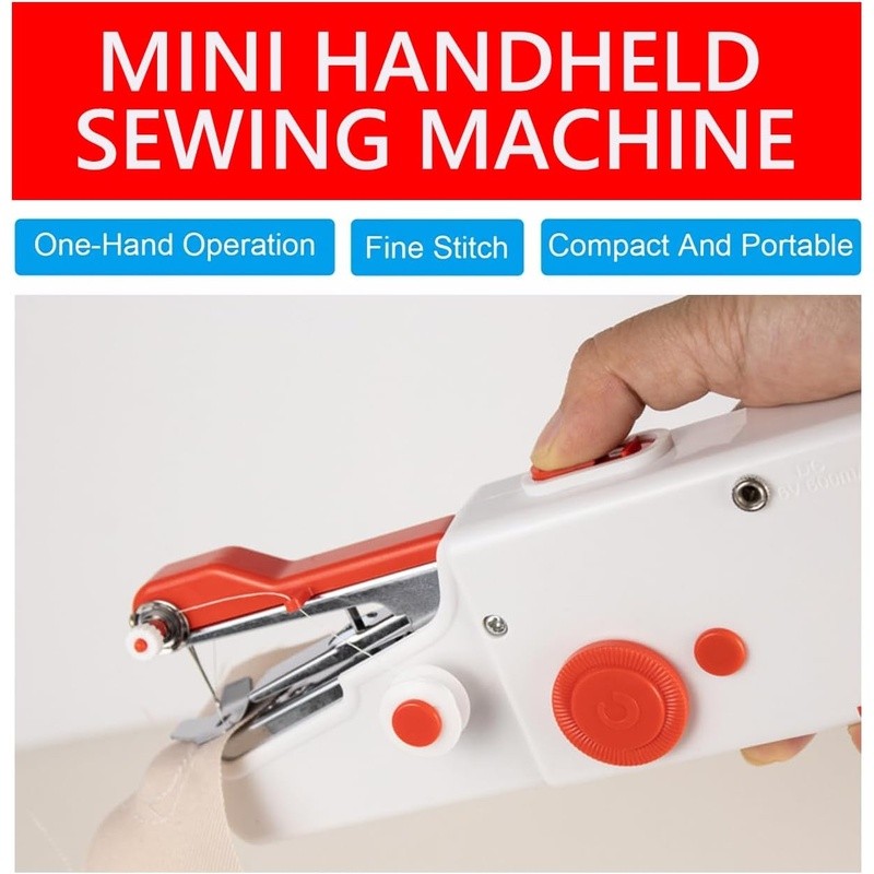 Portable Handheld Sewing Machine Mini Easy Use Beginners All Fabric DIY Projects