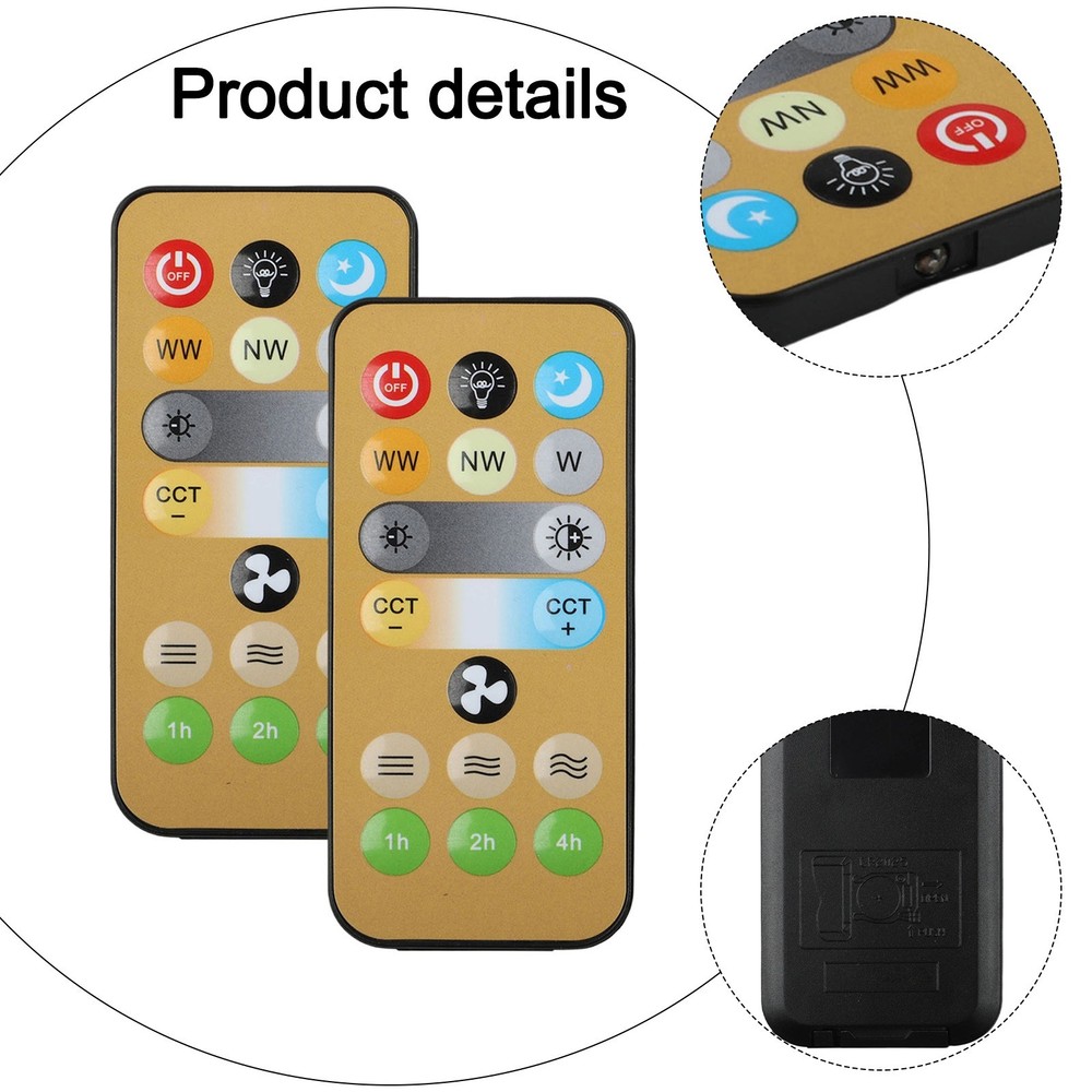 2pcs Replacement Remote Controls for E27 Ceiling Fan and Light Systems