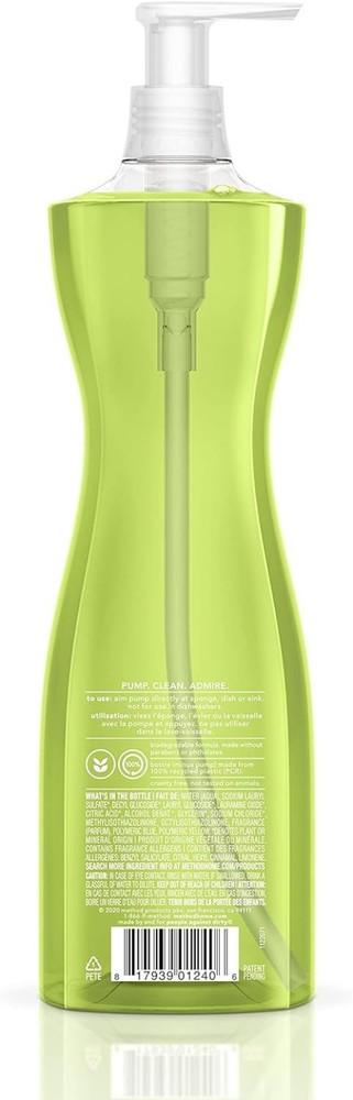 Chic Plant-Based Dish Soap - Lime + Sea Salt, Biodegradable 18 Fl Oz Pump Bottle
