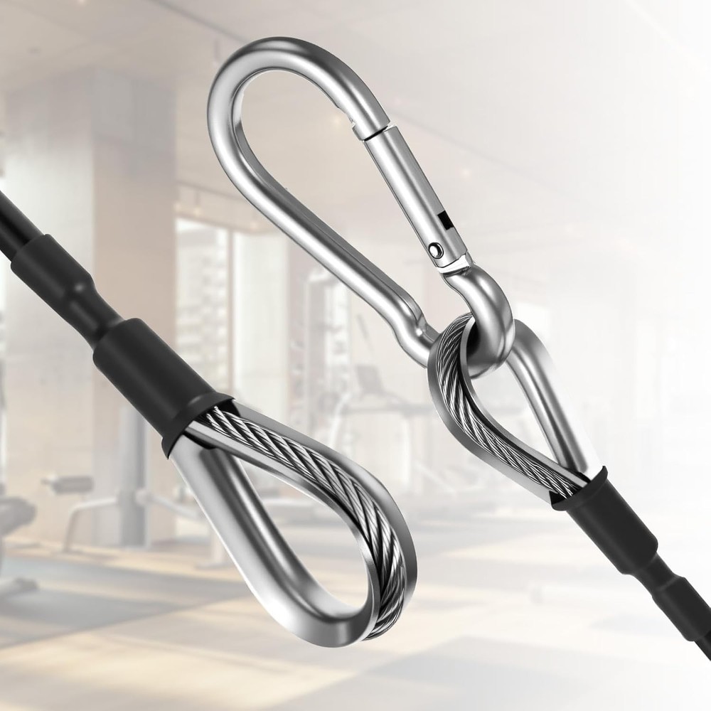 2 pcs 10" Gym Extension Cables, Rope Attachment for Cable Machine LAT Pulldown.