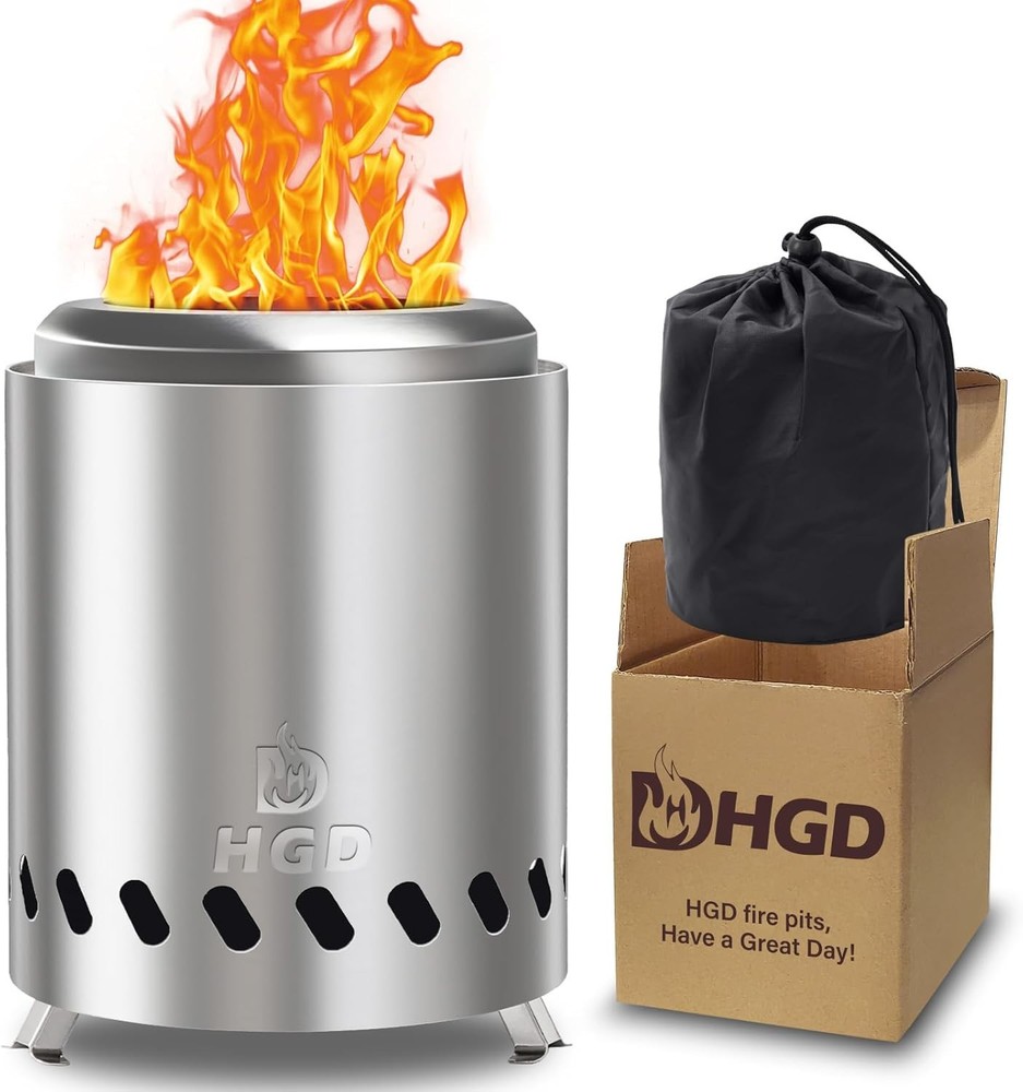 HGD Tabletop Fire Pit, Smokeless Firepit Outdoor, Mini Fire Pit for with Carry B