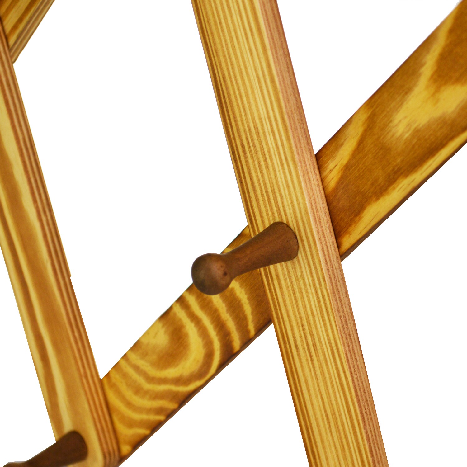 Wooden Wall Hanger Hand Carved Accordion Coat Rack 10 Pegs Expandable Wall Mount