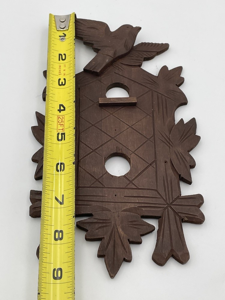 Vintage Cuckoo Clock Front Panel Trim Bird Leaves Small Unique C7