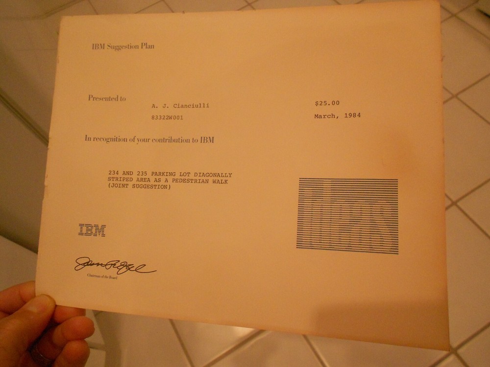 vintage 1982-84 IBM suggestion plan/recognition papers (2)