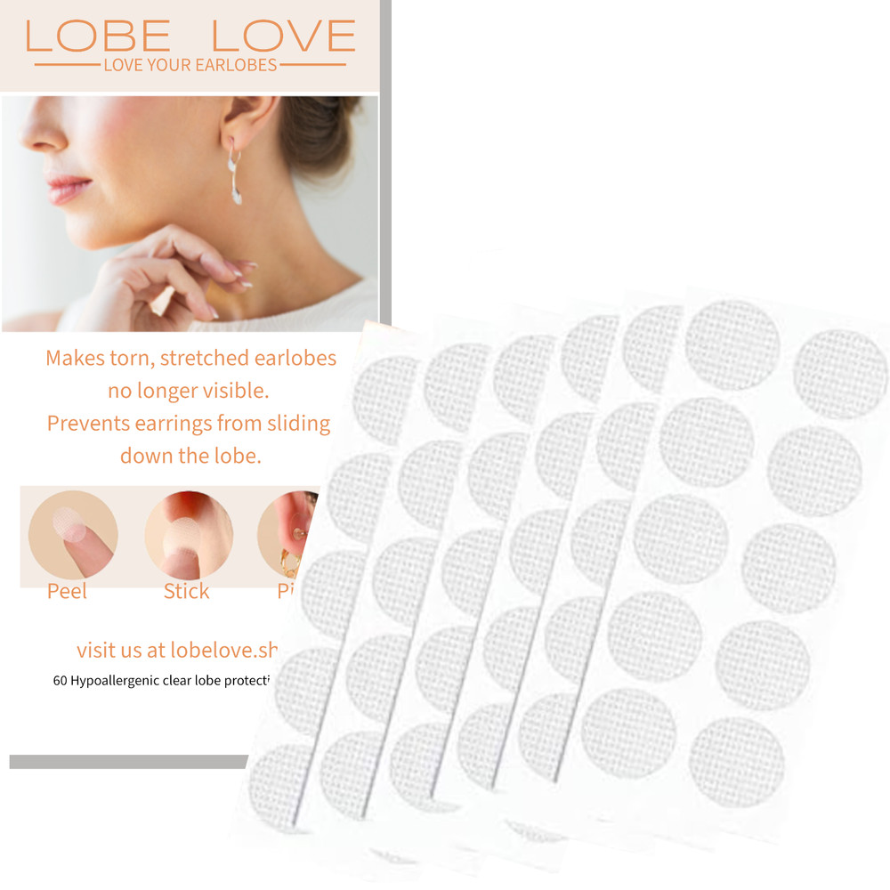 Hypoallergenic Clear Earring Support Patch - 60 Units