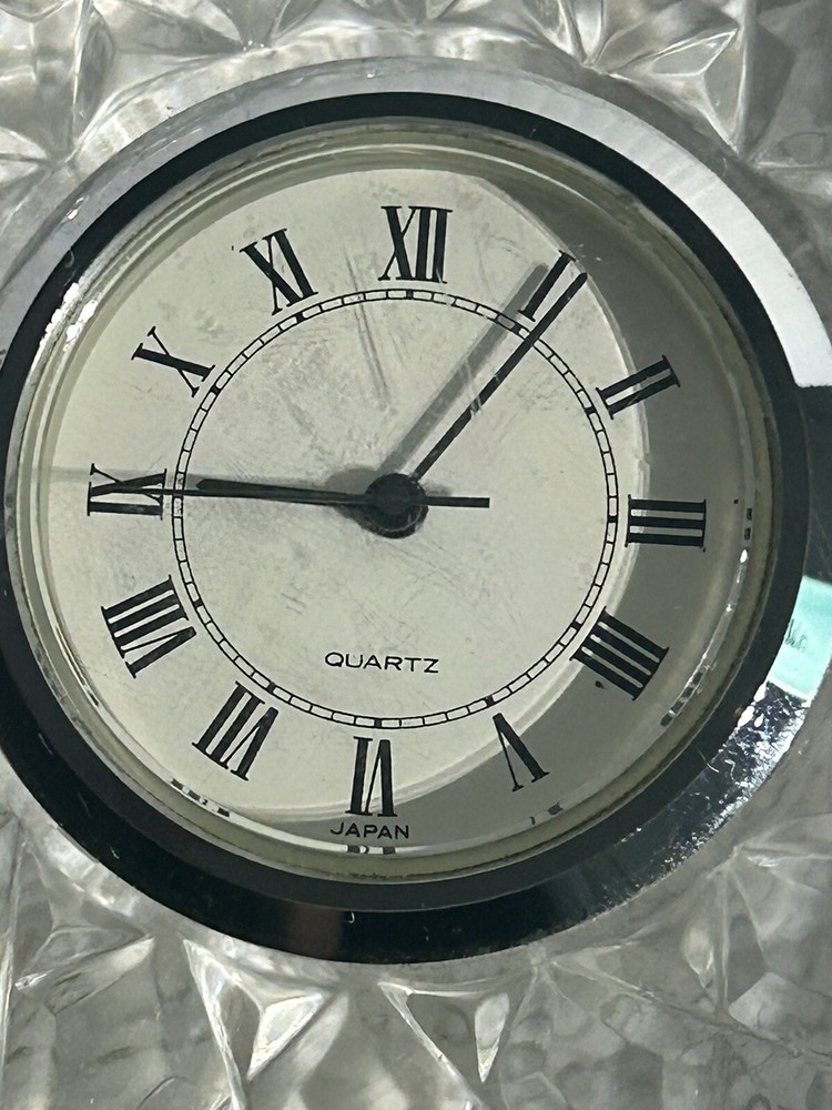 Small Classic Clock Octagonal Cut Crystal Glass Clock
