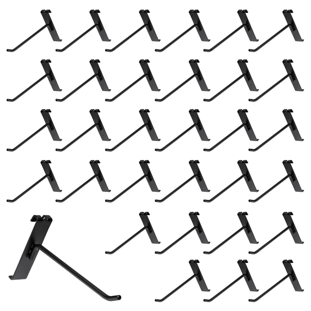 40 PCS Black 6 Inch Gridwall Hooks Panel Hanging Retail Display Storage
