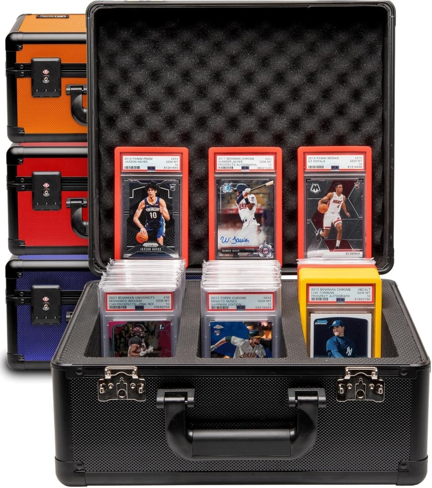 Baseball Card Briefcase with PSA Slab Storage-