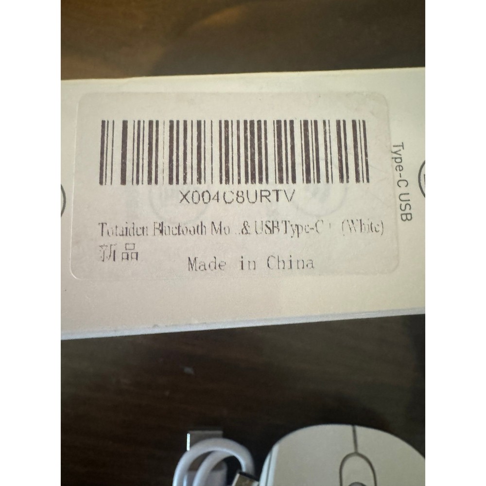 Wireless Bluetooth Mouse 2.4GHz USB Type-C Receiver with Dual Mode Switch White