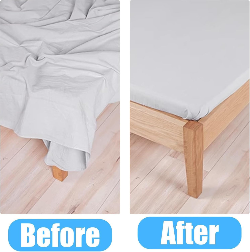 8 White Bed Sheet Holder Straps, Adjustable Bed Sheet Straps Holders, Fitted Bed