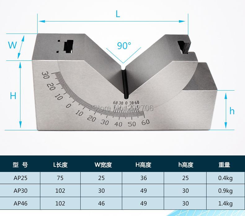 Precision Micro Adjustable V Block Milling Setup 0 To 60 Degree Angle Gauge Tool