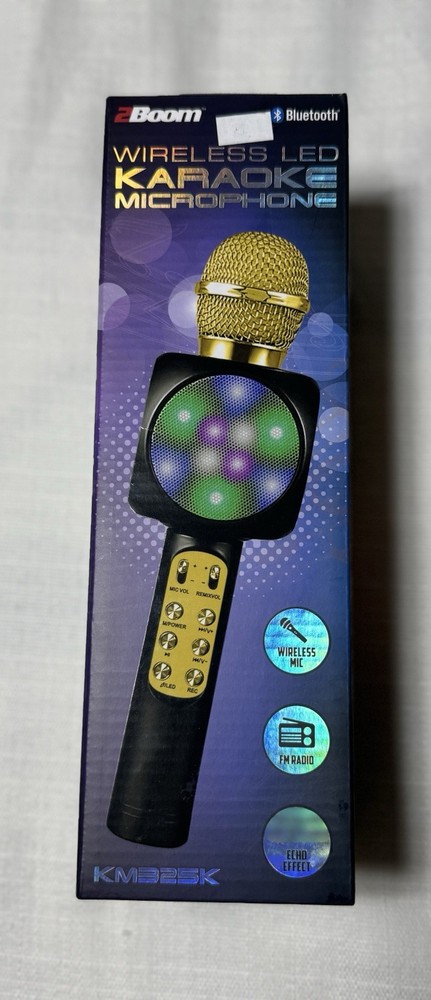 Two Boom Wireless LED Karaoke Microphone Bluetooth 4 In 1 ..
