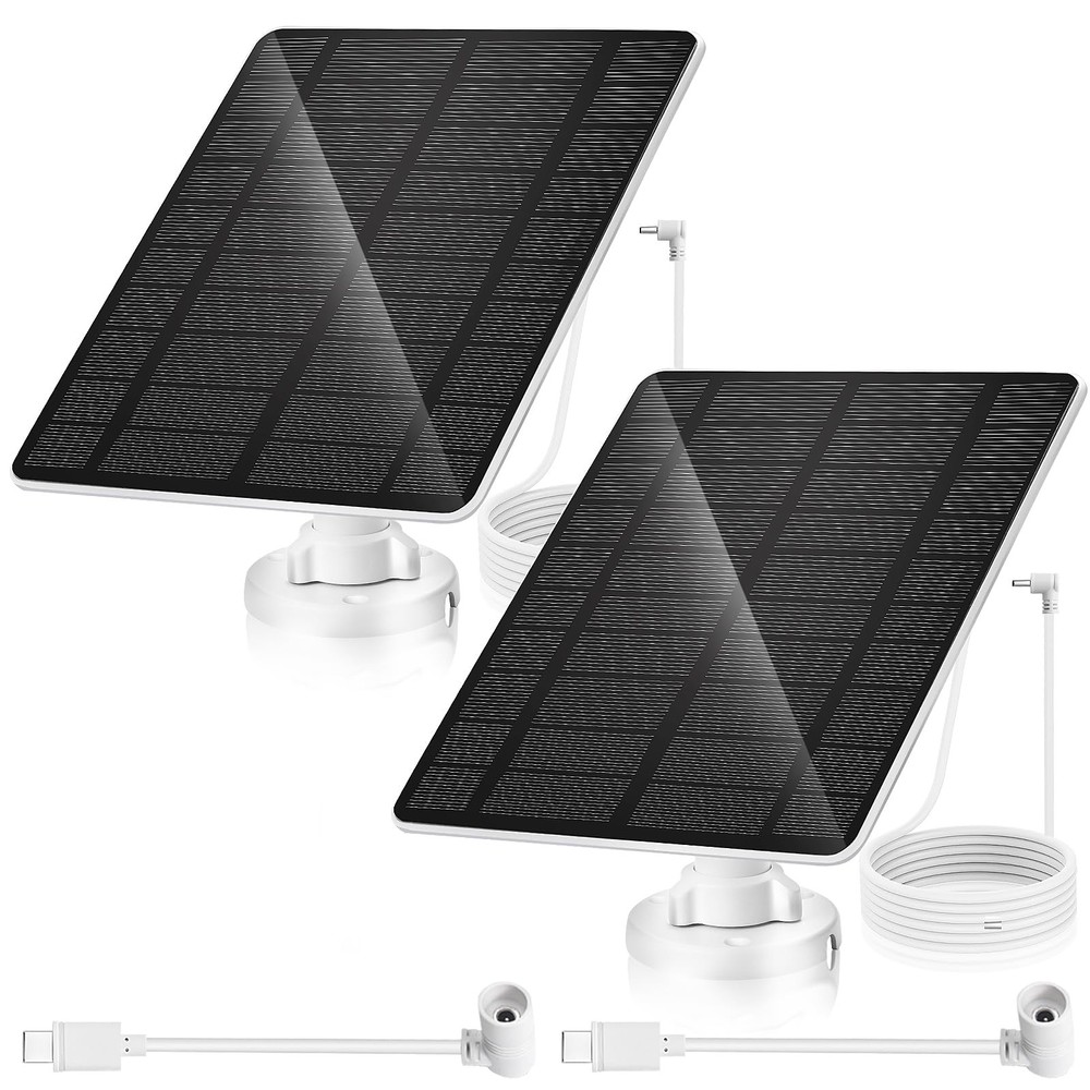 Solar Panel 5W Compatible Camera Essential 2K Outdoor(2nd Gen) White