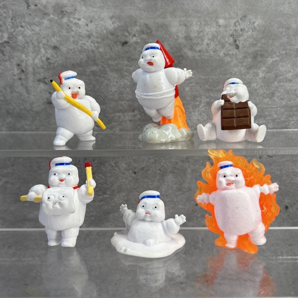 6 x Ghostbusters Stay Puft Mini Cartoon Figures Set Ornament Collectible Pack