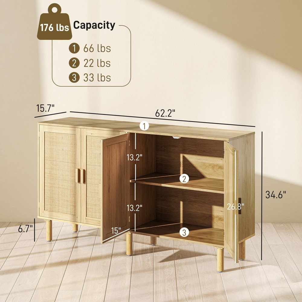 Two Double-tier Cabinets for Ample Storage