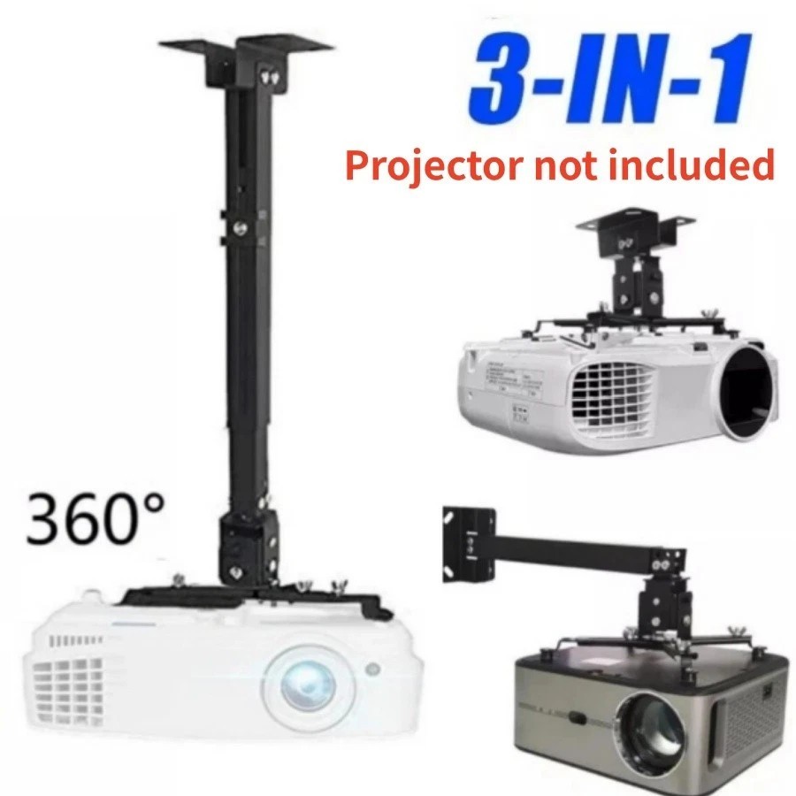 Universal Extendable Tilt DLP LCD Ceiling Projector Mount Bracket 44 lbs -Black