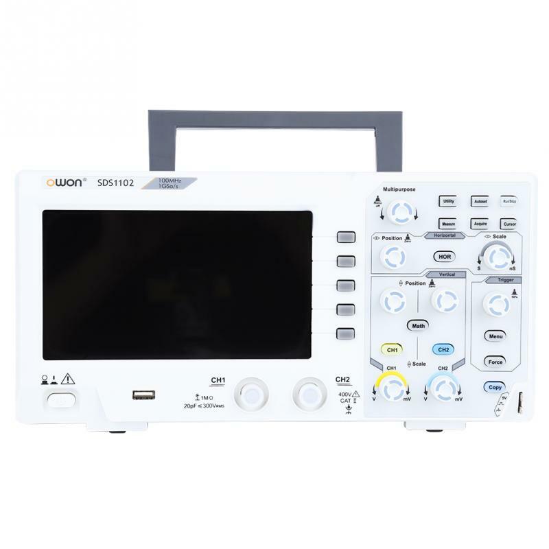 OWON SDS1102 Digital Storage Oscilloscope 2 Channels 100MHZ 1GS/s 10K USB LCD