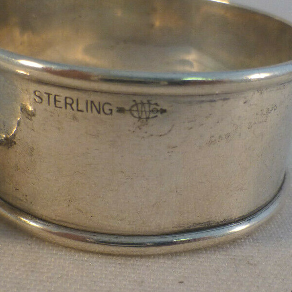 Figural Duck Sterling Webster Napkin Ring-Mono'd