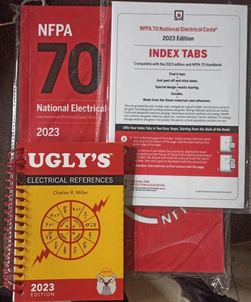 NFPA 70 National Electrical Code 2023 Paperback & Ugly's Electrical & Index Tabs