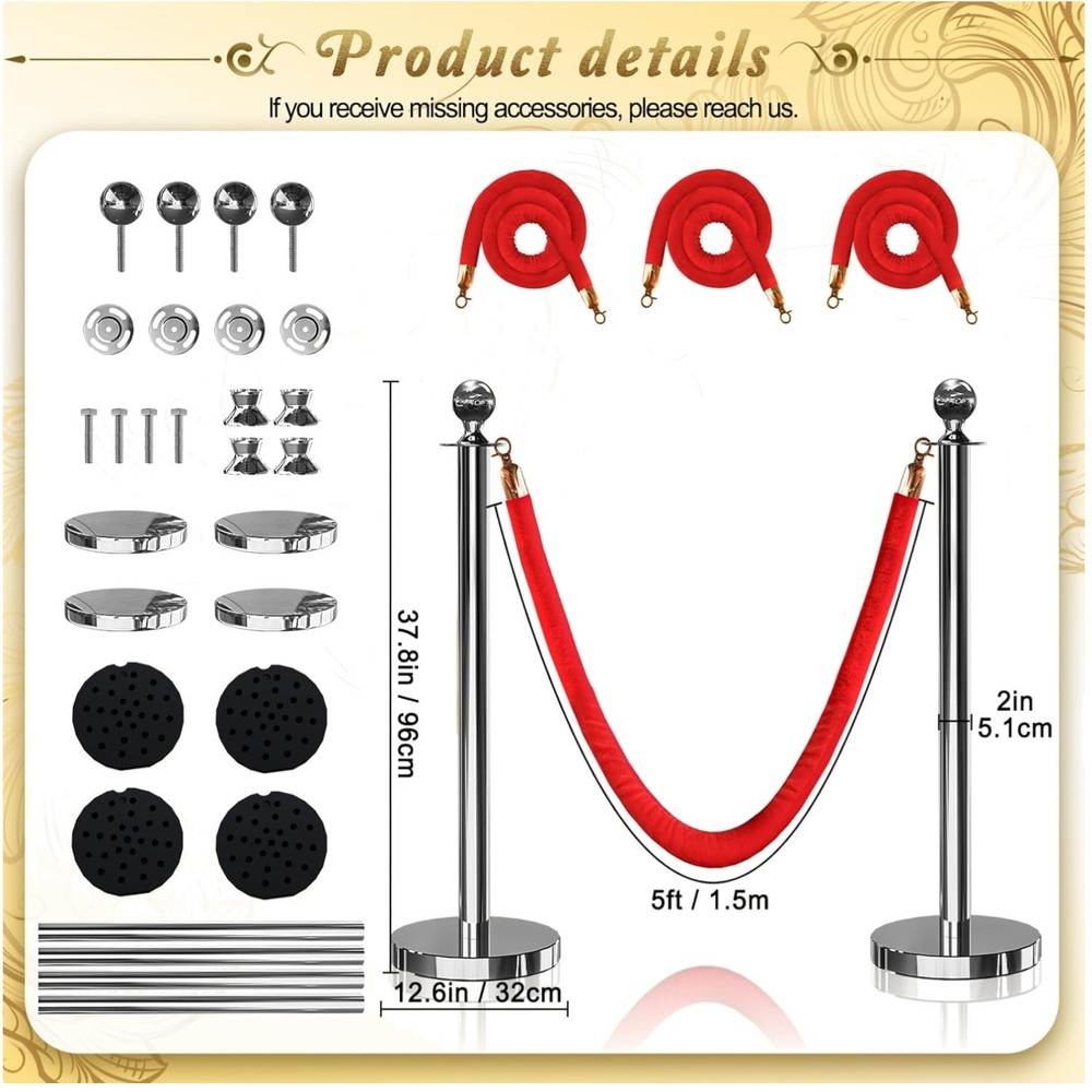 Stylish Party Crowd Control Stanchions
