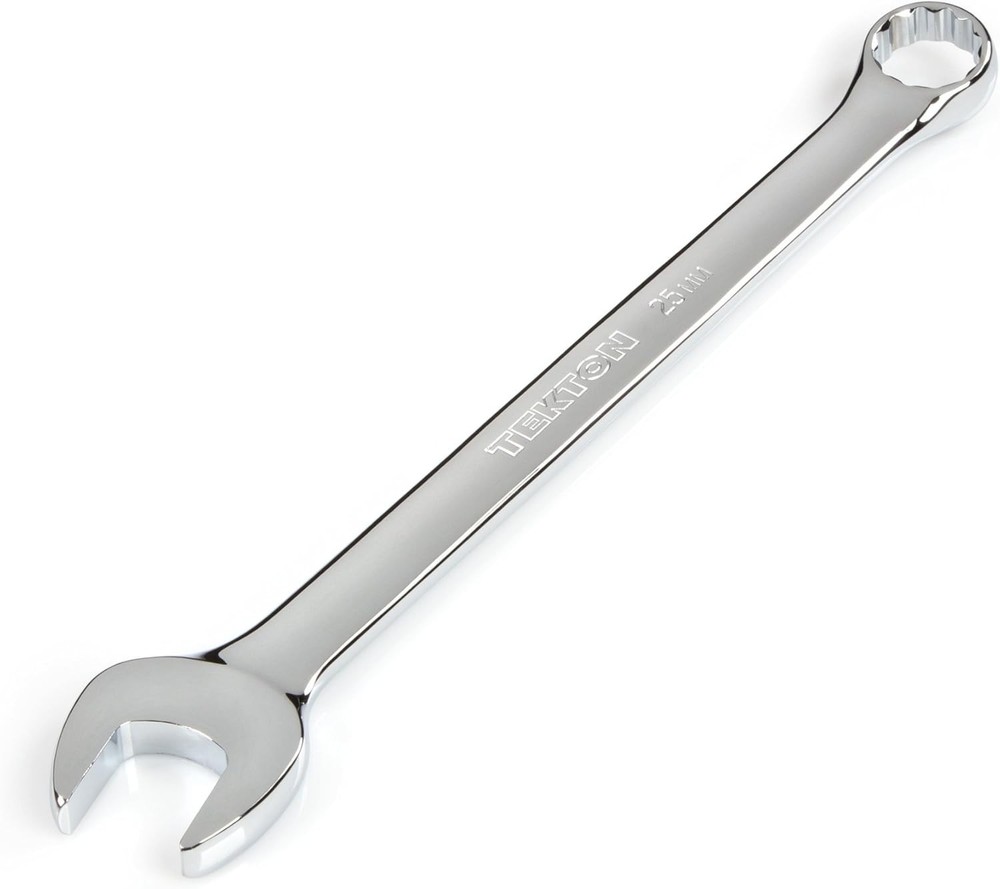 High-Performance 25 mm Combination Wrench - Chrome Finish & Mechanical Leverage