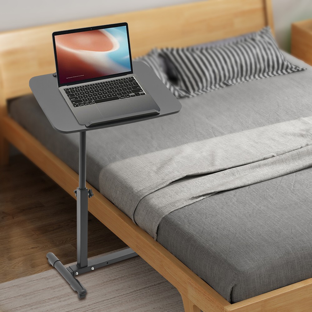 Bedside Table Adjustable Hospital & Home Use Bed Table Rolling Laptop Table