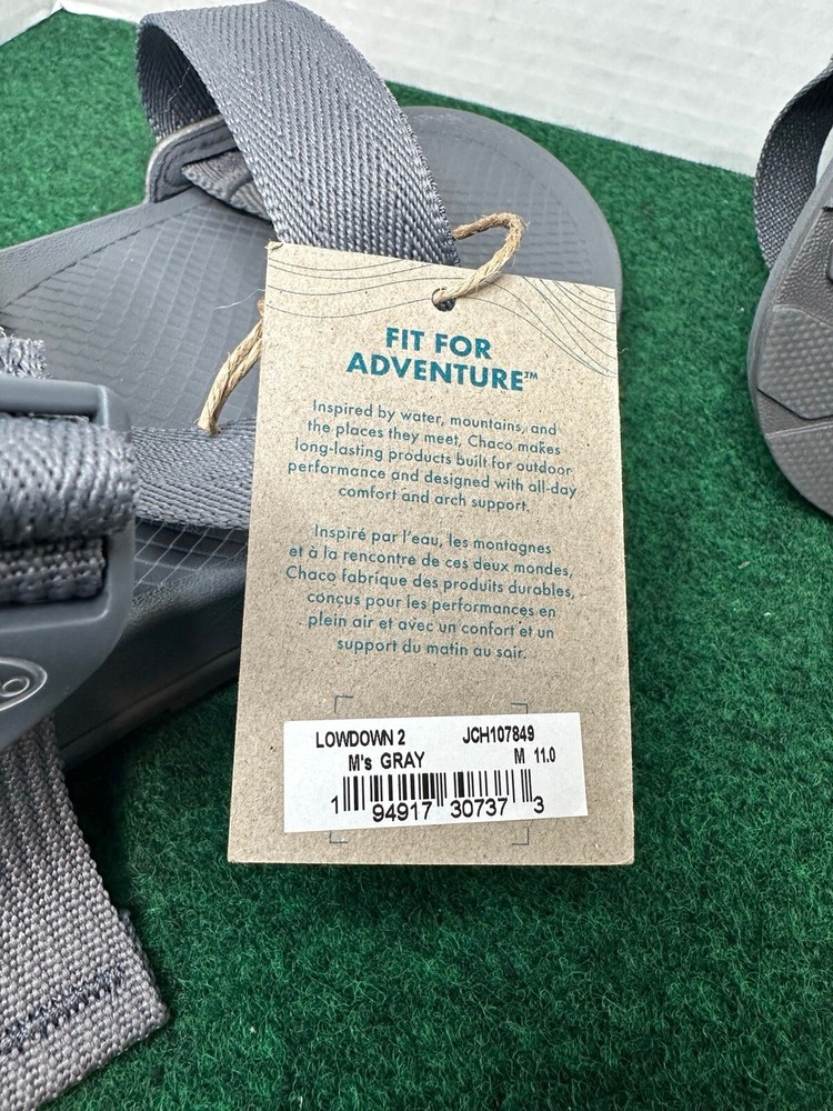 Chaco Lowdown 2 Sandals Gray Adjustable Straps Men's Size 11