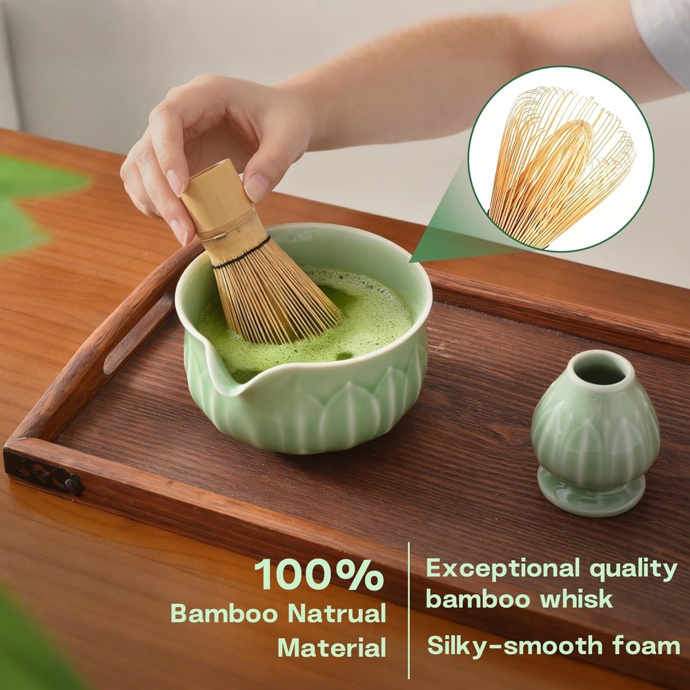 ZentButCool Matcha Set Includes Ceramic Bowl, regular, Off - White