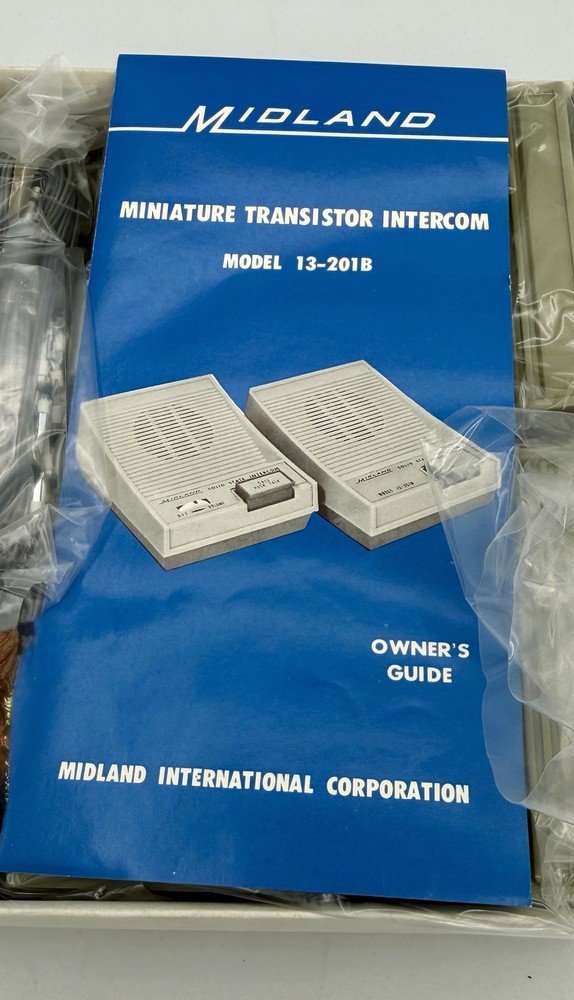 Vintage Midland Solid State Intercom 13-201B NOS Open Box 65ft Cord Retro