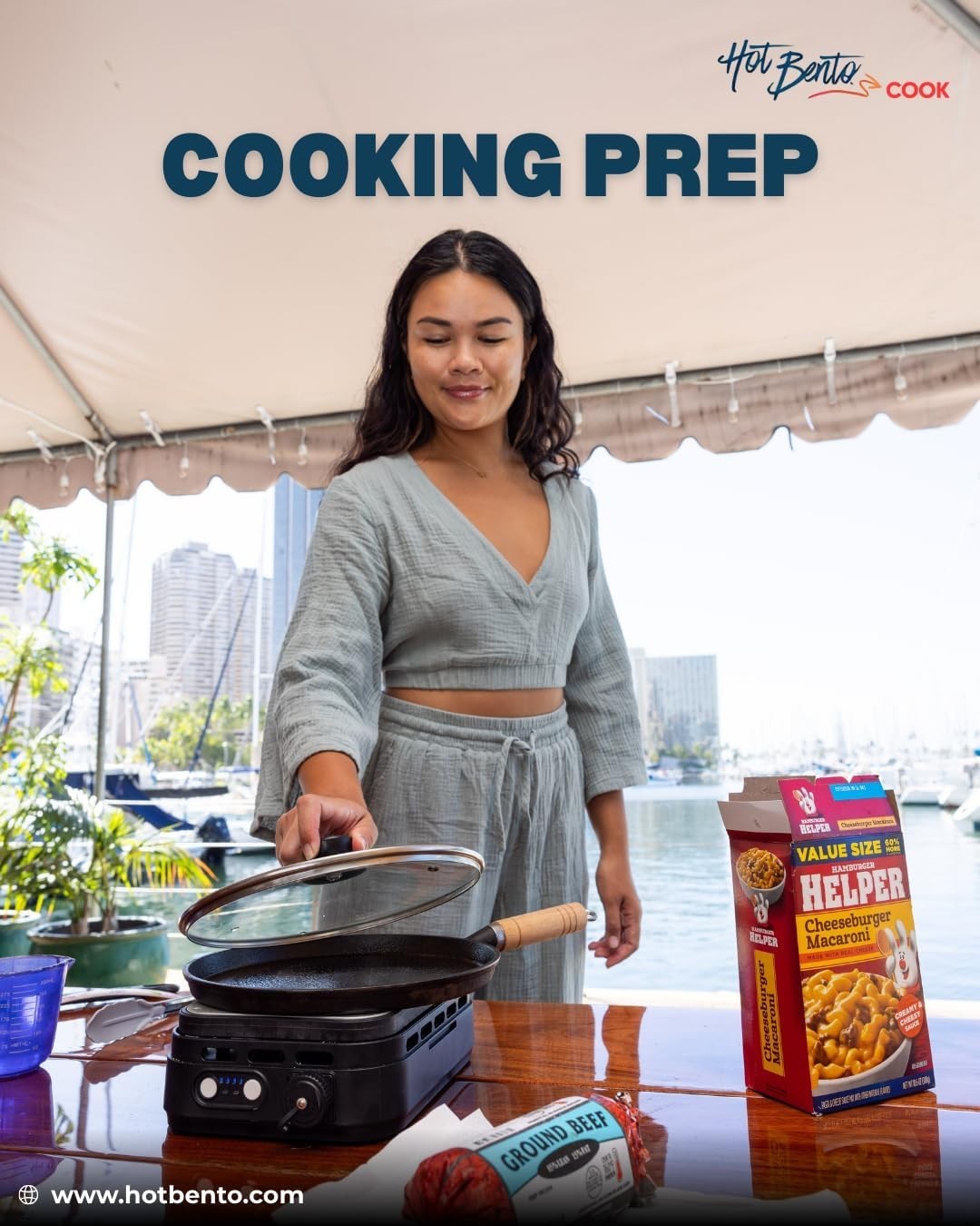 Hot Bento Cook Portable Battery-Powered Flameless Cooker, Hot Plate, Outdoors