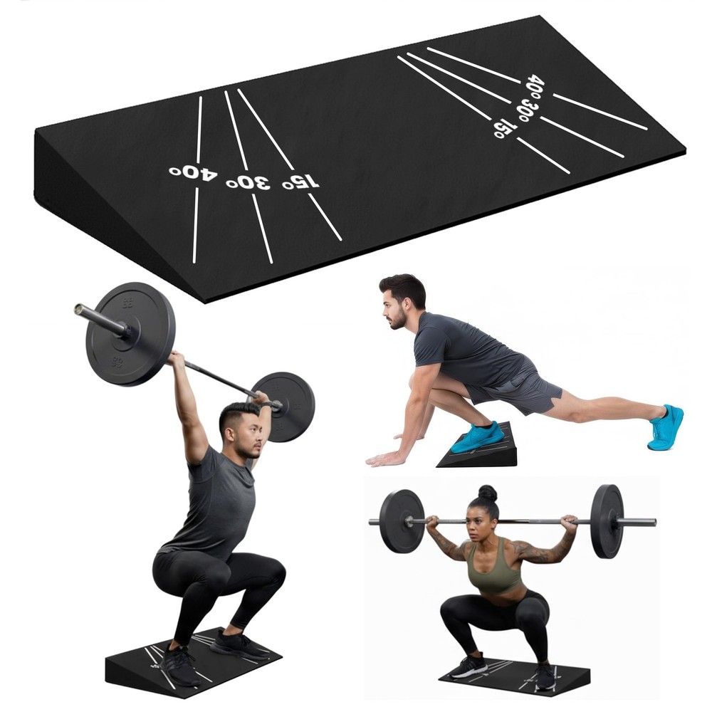 Squat Wedge Block - Adjustable Angle Ramp Blocks for Heel Elevated Squatting ...