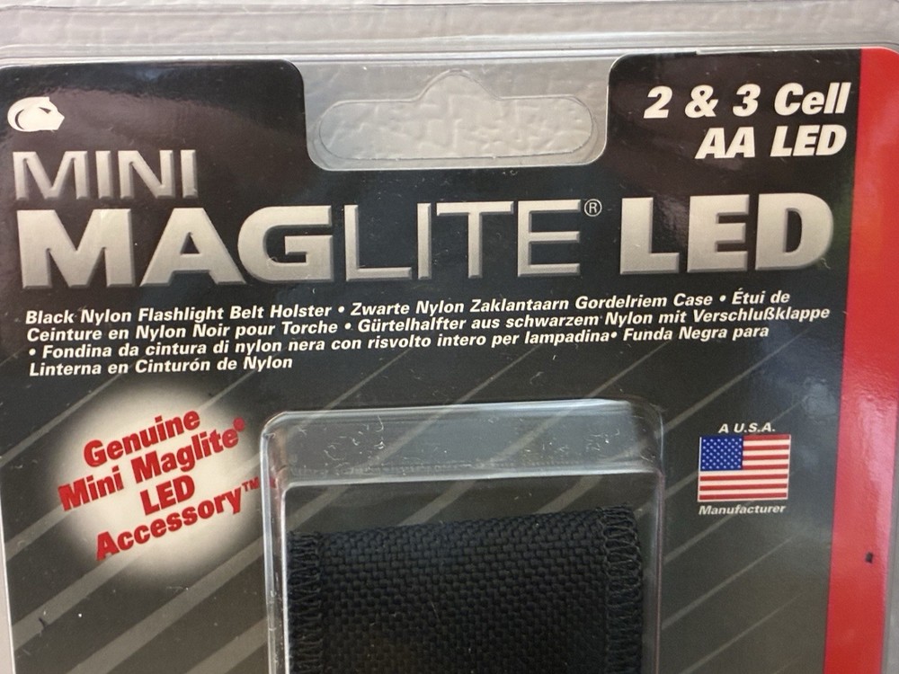 Mini Maglite Black Nylon Flashlight Holder 2-3 Cell AA LED