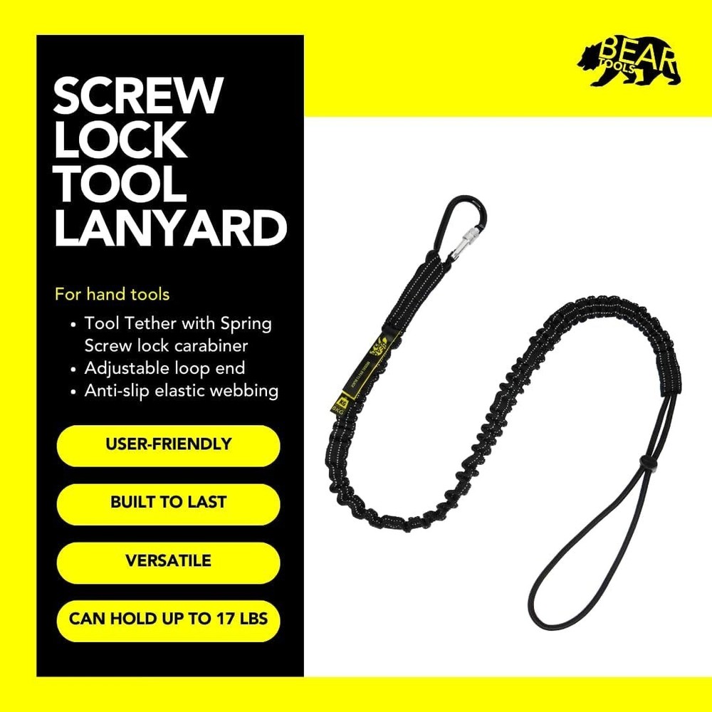 Durable 8KG Tool Lanyard with Elastic Webbing - Perfect for Construction Use