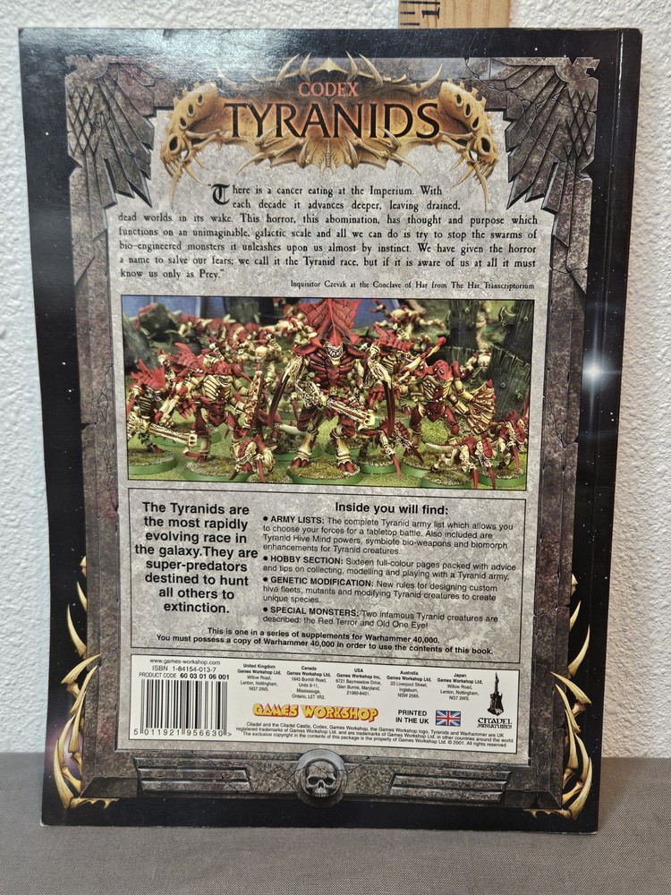 Warhammer 40k Tyranids Codex 3rd Edition Sourcebook 2001 Paperback