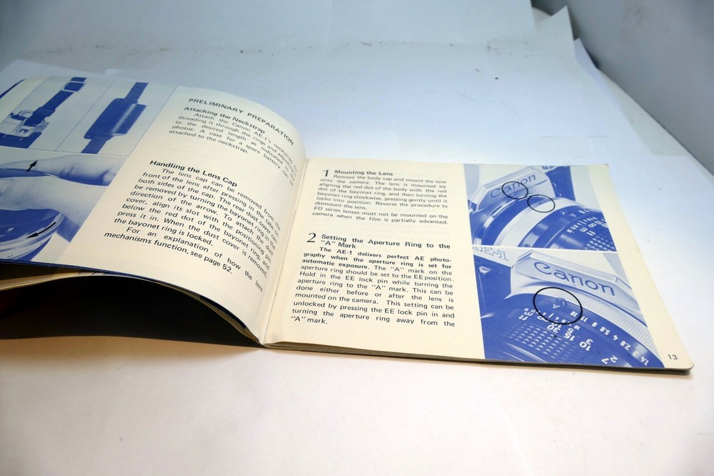 Canon AE-1 camera Manual Guide Instructions EN Instruction Guide