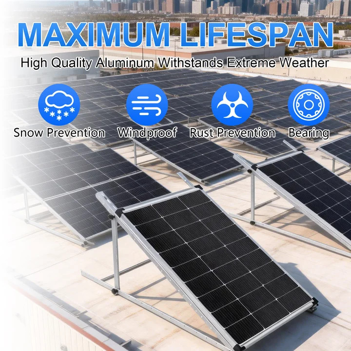 45inch Adjustable Solar Panel RV Tilt Mount Brackets RV System Roof Flat Surface