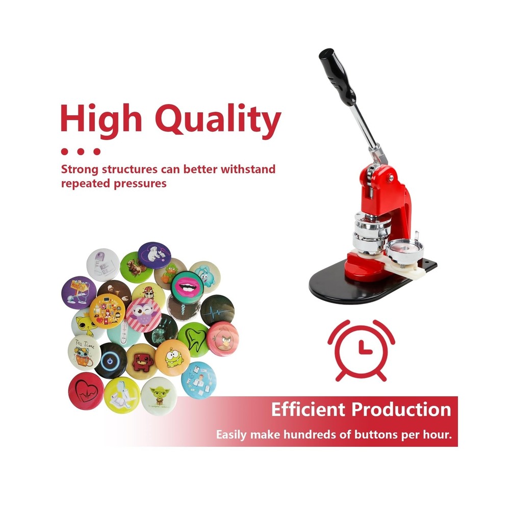 Button Maker Machine Multiple Sizes, Button Pin Maker 1+1.25+2.25 inch, Inter...