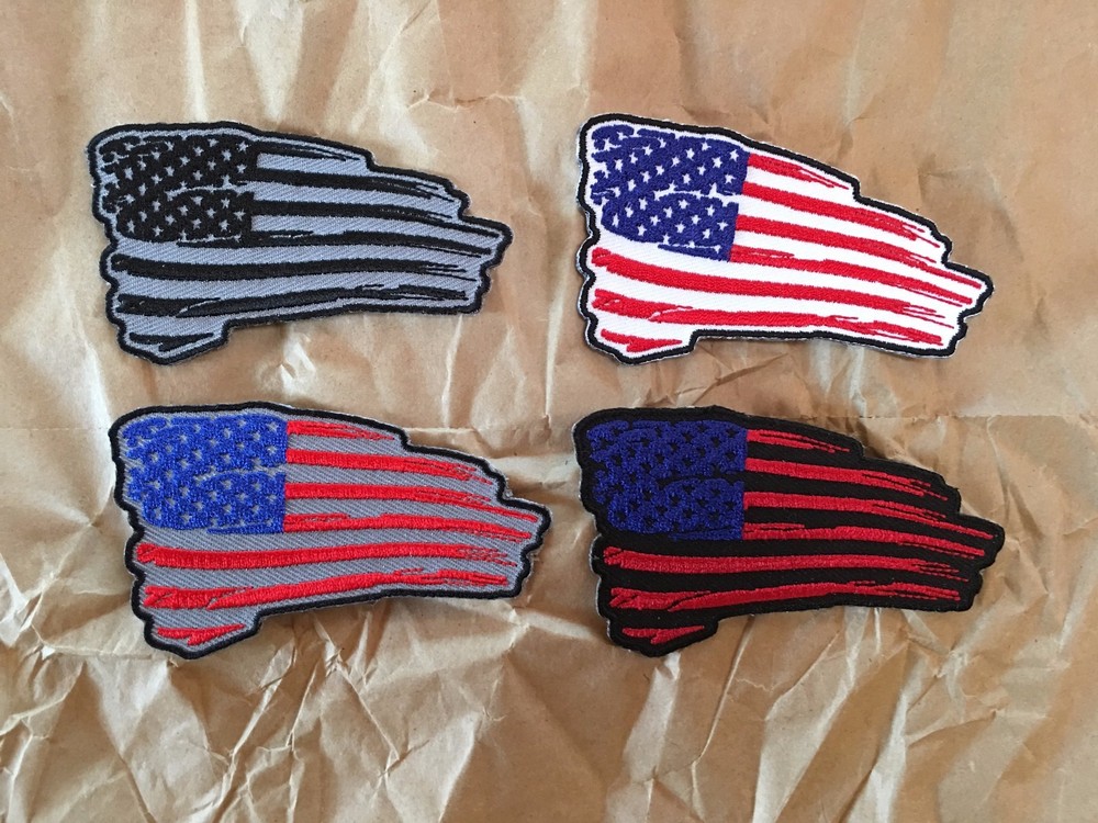 Tattered American Flag Patch, 3.5" x 2"