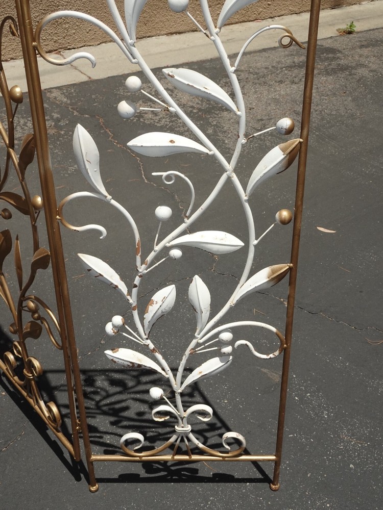 Vintage 68" Tall Floral Three Panel Folding Screen