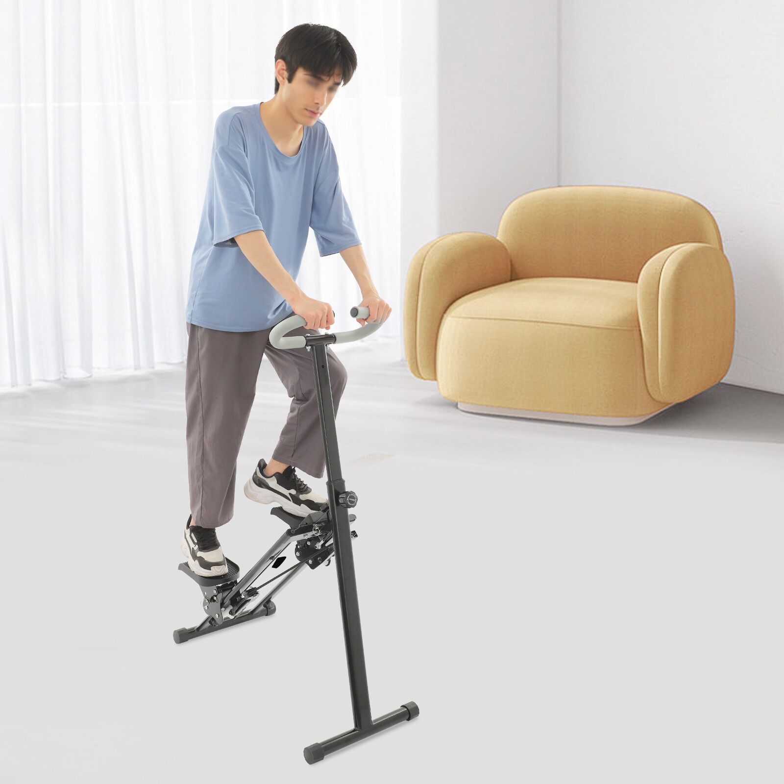 Foldable Vertical Stair Climber for Full-Body Workout Stair Stepper for Home Gym