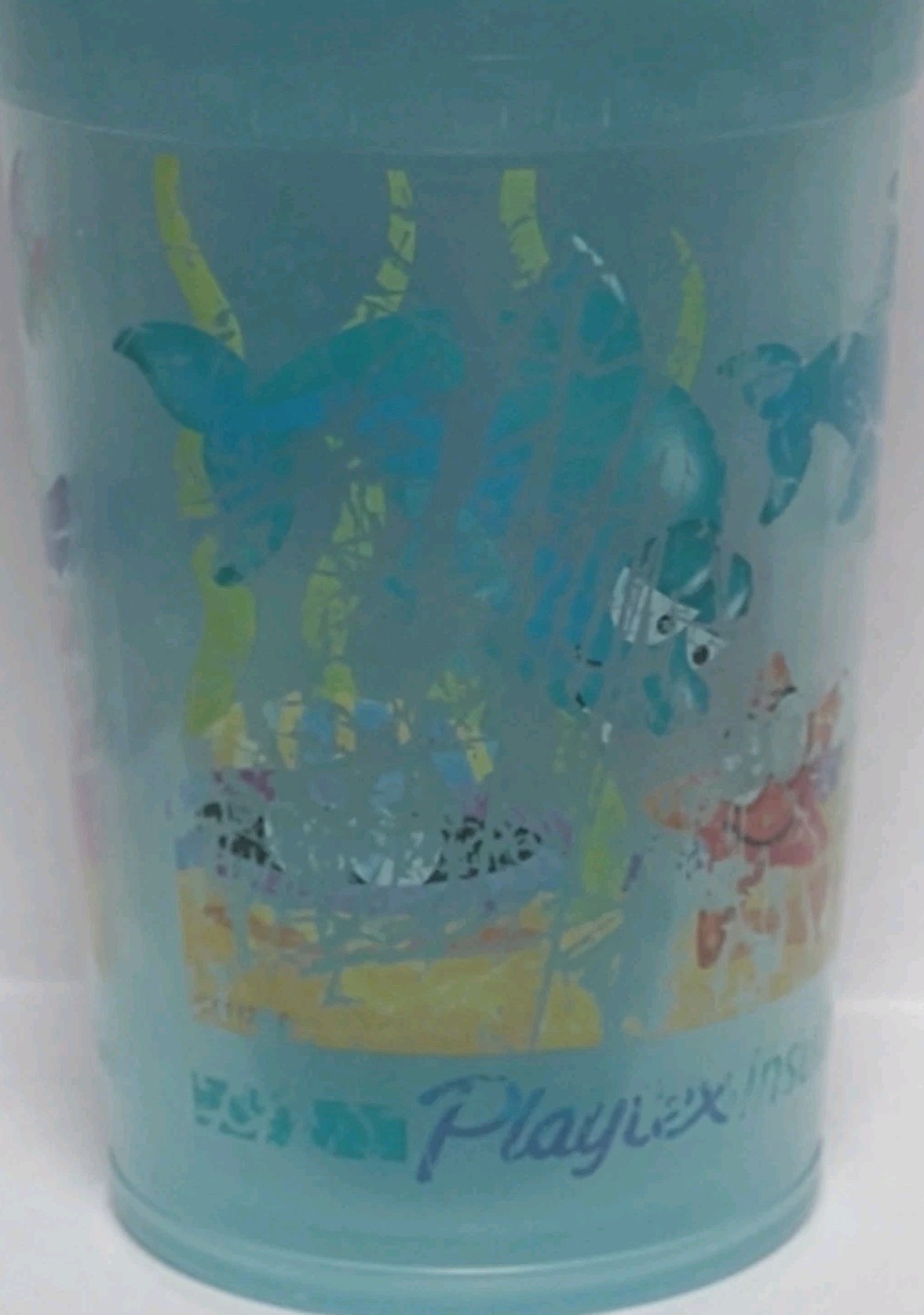 Vtg Playtex Sippy Cup Sea Fish Whale Crab Blue Lid Valve 2001 Pls Read
