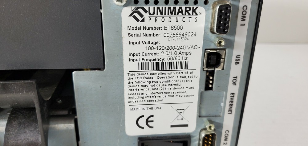 UNIMARK ET6500-DLRF Multi-Purpose Tag Printer TESTED