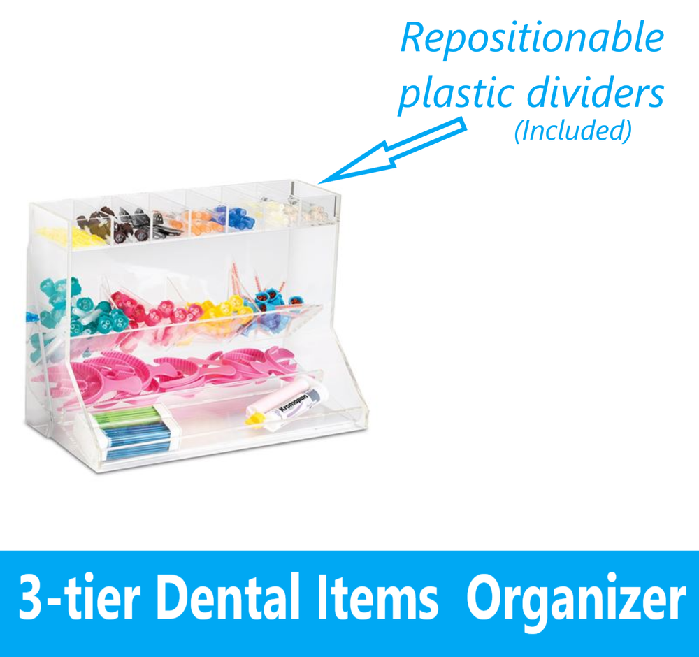 Dental Organizer 3 Tier Adjustable Rack For HP Tips, Impression Trays, Brushes