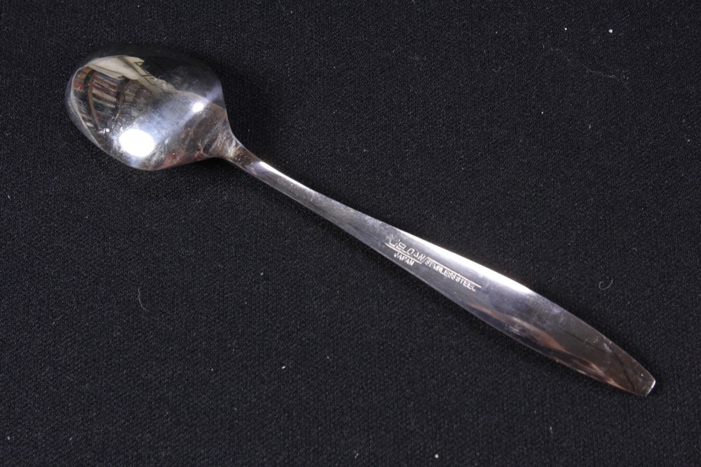 12 Iced Tea Spoons By Eldan Eld18 Pattern Stainless Japan Roses & Texture