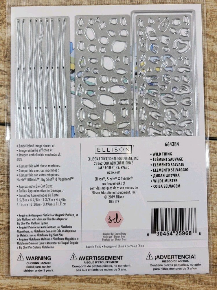 Sizzix Thinlits WILD THING Metal Dies By Sharon Drury #664384