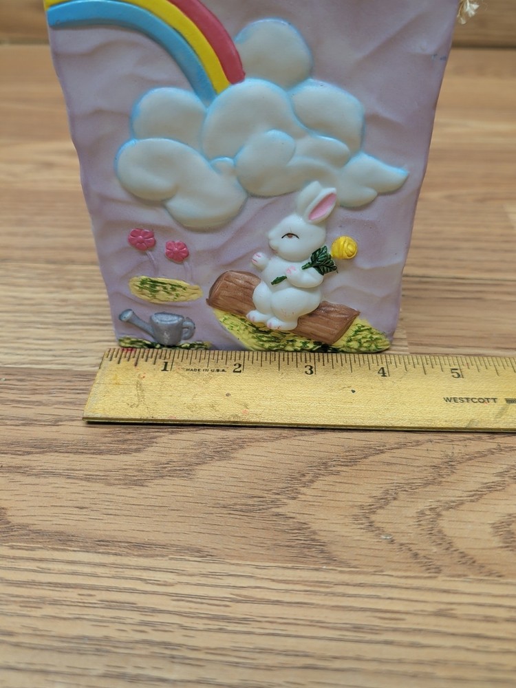 Brown & Haley Ceramic Easter Candy Treat Bag Rainbow Bunny🌈
