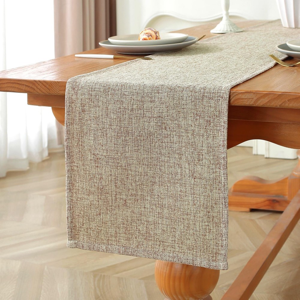 Laolitou Light Brown Table Runners 72 72" x 13" (Rectangular), A-light